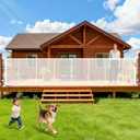 236" Retractable Baby Gate Extra Wide, 41" Tall Retractable Dog Gate for Stairs, Doorways, Decks, Mesh Gate Long Child Gate Pet Gate for Indoor, Outdoor, with Reinforced Mesh Rods, Dual Locks (White)