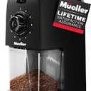 Mueller SuperGrind Burr Coffee Grinder Electric with Removable Burr Grinder Part - Up to 12 Cups of Coffee, 17 Grind Settings with 5,8oz/164g Coffee Bean Hopper Capacity, Black
