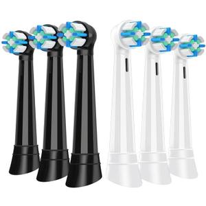 Replacement Heads Compatible with Oral B IO 2/3/4/5/6/7/8/9/10/Deep Clean Series Electric Toothbrush, Brush Heads Compatible with Oral B IO (6 Black/White)