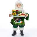 Kurt Adler 10.5-Inch Fabrich Musical Irish Chef Santa