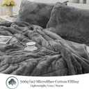 YIYEA Fluffy Queen Size Comforter Set, Luxury Faux Fur Comforter, Ultra Soft Plush Fuzzy Velvet Bedding Comforter Sets for Fall Winter, Cozy Warmth, No Shedding, 3PC, Queen, Dark Grey
