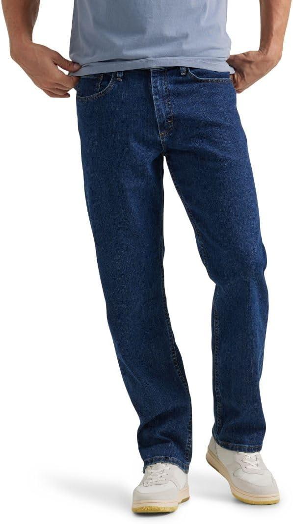 Wrangler Authentics Mens Comfort Flex Waist Relaxed Fit Jean (36W x 29L, Dark Stonewash)