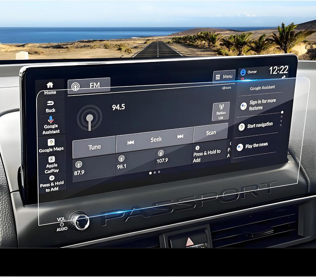 2026 Passport Screen Protector for Honda Passport (RTL/RTL Towing/RTL Blackout/TrailSport Blackout/TrailSport Elite) 12.3-inch Touchscreen, 9H Tempered Glass Ultra HD 2026 Passport Accessories