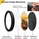 Levoberg 2 Pack Round Photo Frame Wooden Wall Hanging Picture Display Frames Art Painting Mural Frame for Home Office Wall Decor 7in Black