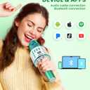 BONAOK Wireless Bluetooth Karaoke Microphone, 3-in-1 Portable Handheld Mic Speaker for All Smartphones, Gifts for Boys Kids Adults All Age Q37(Green)