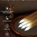 3 x SURAIELEC 10.5'' Flameless Ivory Taper Candles, Battery Operated Candle with Remote, Timer, Dimmer, 5000K Cool Clear White, Realistic LED Candle for Party, Halloween & Christmas Decoration, 6 Pack