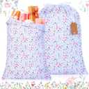 Capoda 2 Pcs Extra Large Baby Shower Drawstring Bags 20 x 28 Inch Wildflower Wrapping Bags Reusable Fabric Flower Gift Pouches for Birthday Baby Shower Gender Reveal Gift Wrapping Supplies Decoration