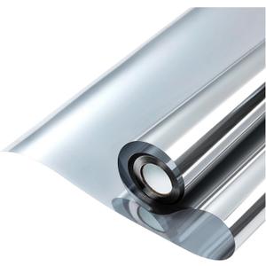 rabbitgoo Window Privacy Film One Way, 29.5" x 196.8", Silver | Window Tint for Home, Heat Sun Blocking Anti UV Removable Reflective Glass Door Covering, Mirror Tinting Film House Office 