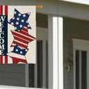 28x40 Inch Double Sided Summer Garden Flag - Seasonal Large Outdoor Yard Flags of Burlap - 4th of July Flag Freedom Independence Day Banners - Hello Summer Banner Holiday Flags Outdoor Yard Dcor