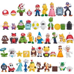 48PCS Mario Inspired Mini Action Figures Set, Classic Game Characters Figurines, 2 Inch Toys for Cake Toppers, Party Favors & Collectibles
