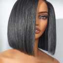 LUVME HAIR Bob Wig 100% Human Hair Wigs Protective Wig Glueless Without Spray Lace Front 10 Inches Bob, Pre Cut Plucked Lace Short Wig Ready To Go Natural Color Straight Bleached Knots Black Wigs