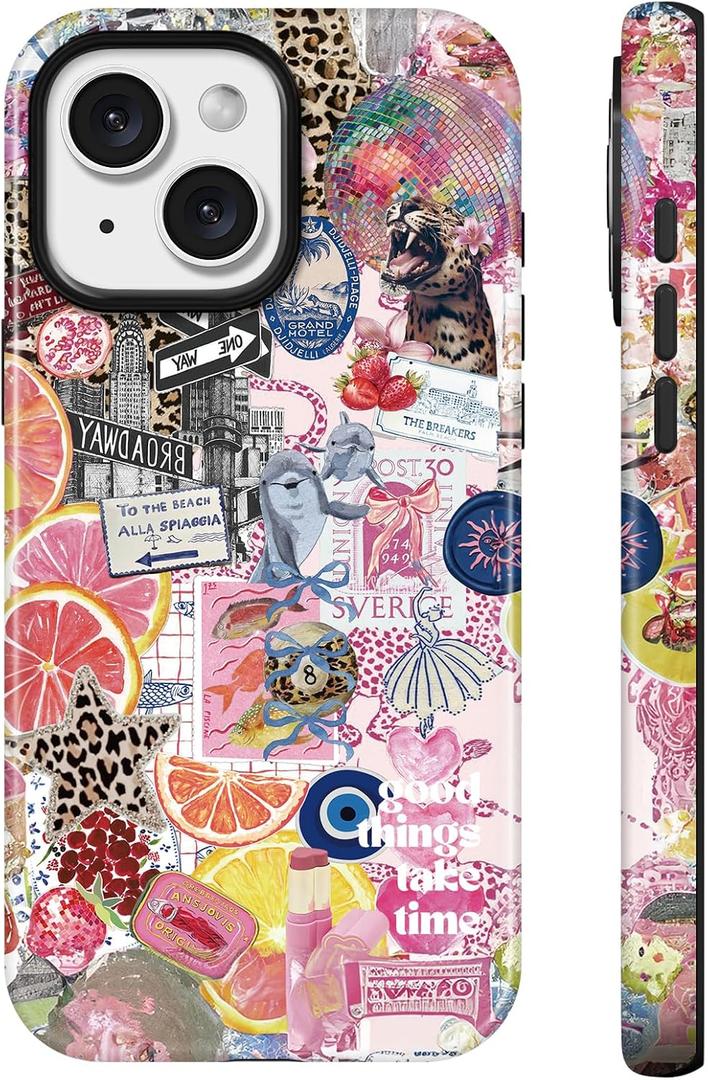 Lumen for iPhone 13 / iPhone 14 Case, Compatible with Magsafe, Leopard Palm