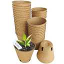 Napia Peat Pots Seed Starter - 30 Pack 3.15 inch Biodegradable Seed Starter Pots Peat Pots for Seedlings with 30pcs Plant Labels, Seedling Pots Starter Pots for Planting Seeds with Drainage Holes