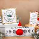 3 Pcs Elf Moon Phases Props Funny Stages of The Moon Scene Stand Props Elf School Cards Lunar Christmas Ideas Decoration Holiday Christmas DIY Activities Accessories