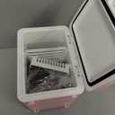 Skincare Fridge With Dimmable LED Light Mirror, 4L Makeup Mini Fridge for Bedroom, Car, Office & Dorm, Cooler & Warmer, Portable Small Refrigerator for Cosmetics, Skin Care and Food, Pink (White)