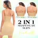 Shapewear Slips for Under Dresses Women's Dress Slips Body Shaper Tummy Control Full Slip Slimming Seamless (XL)