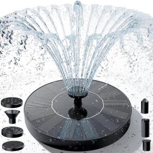 AISITIN Solar Water Fountain, 1.4W Solar Bird Bath Fountains with 6 Nozzle, New Upgrade Floating Solar Fountain Pump for Bird Bath, Outdoor, Garden, Pond, Fish Tank, Small Pool