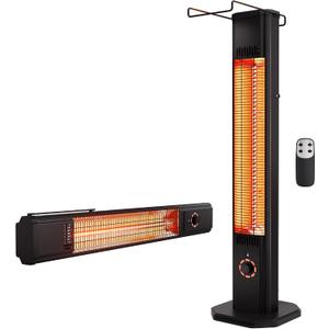 Outdoor Electric Infrared Patio Heater, 1500W, Wall-Mounted & Freestanding