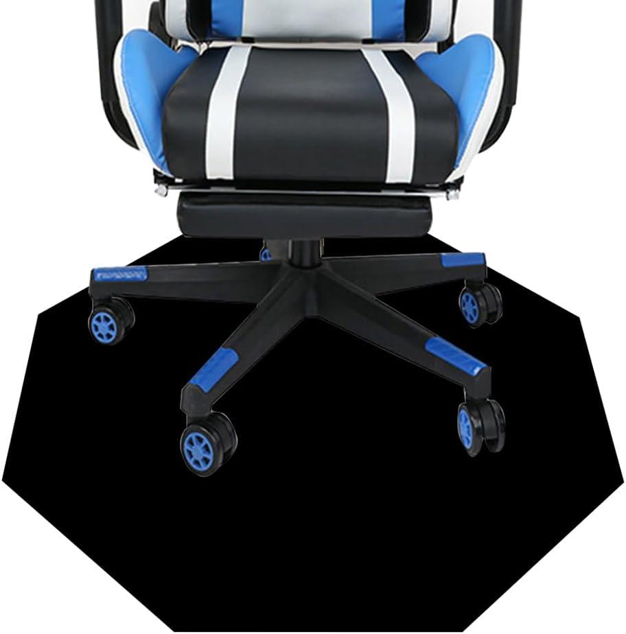 Custom Office Desk Octagonal Chair Mat 36 Inch Personalized Photo Text Logo Customized Gaming Chair Mats Carpets for Office Home, 1PC, Blank Black