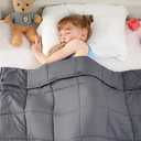 yescool Weighted Blanket 3 Pounds Cooling Weighted Lap Blanket, Grey Small Heavy Blankets, Washable Weighted Throw Blanket for 20-40lbs, 36"x48"