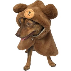 YQYS Dog Cat Halloween Costumes Warm Plush Poncho for Small Dogs Kitten Halloween Outfit Costums for Teacup Dog Puppy Clothes for Chihuahua Yorkie Maltese Min Pin Pomeranian Poodle Teddy Bear, Medium