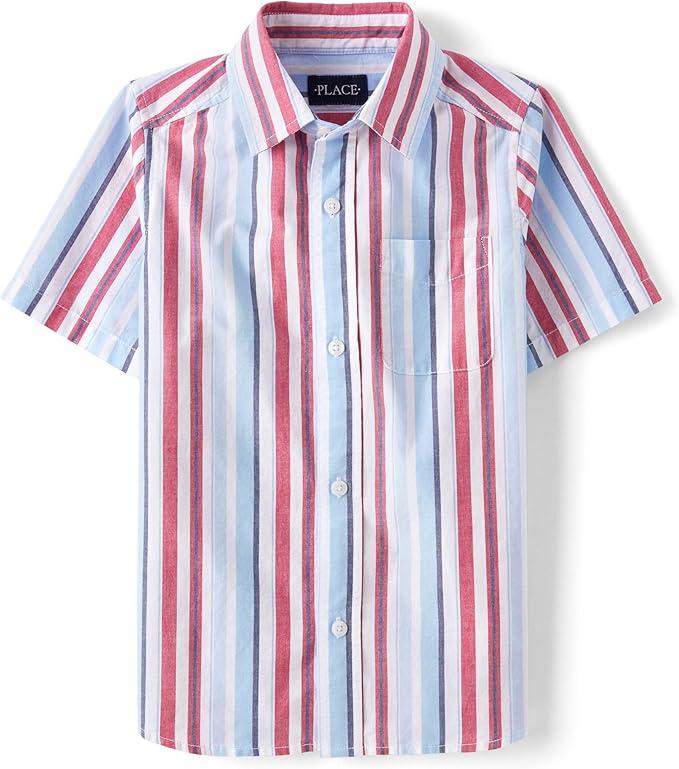 The Children's Place Boys' Short Sleeve Button Down Shirt
 (7-8 Years) M