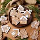 Sosation 24 Pcs Christmas Gingerbread House Ornaments Gingerbread Hanging Decorations Silicone Christmas Ornaments with Ropes for Xmas Tree Winter Crafts