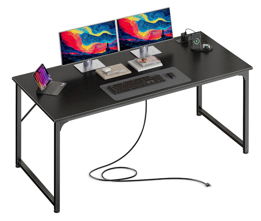54 X 24 Inch Deeper Desk with Power Outlets