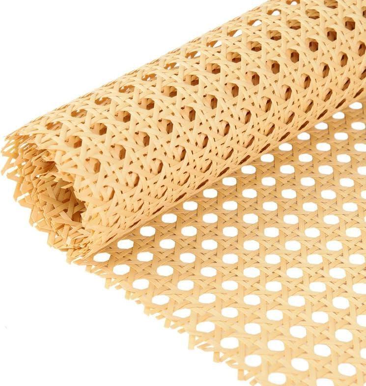 Upgraded Plastic Rattan Webbing, 16"x20" inches DIY Handwoven Synthetic Poly Rattan, Wicker Cane Rattan Webbing for Home Decor Projects Furniture Caning Chairs Cabinets Beds