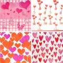 3 x Valentine's Day Cocktail Napkins Paper, 40 Pack 4 Styles Assorted Hearts Design Luncheon Napkins for Valentine's Day Decoration and Best for Decoupage, Bridal Shower, Wedding, Holiday Party