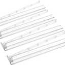Mahjong All-in-One Tile Rack & Pusher, Clear Acrylic Mahjong Rack and Pusher Combo, Modern American Mahjong Tile Racks, Set of 4, White (17.72 inches)
