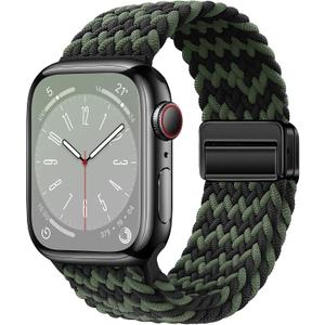 Nylon Sport Loop Watch Bands Compatible with Apple Watch Band Ultra 2 1 49mm 45mm 44mm 42mm 41mm 40mm 38mm, Soft Braided Woven Magnetic Clasp Strap for iWatch Series 10/9/8/7/6/5/4/3/SE,Women Men