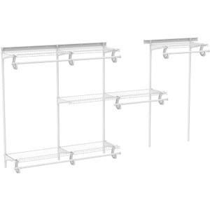 ClosetMaid ShelfTrack Wire Closet Organizer System, Adjustable from 5 to 8 Ft., with Shelves, Clothes Rods, Hardware, Durable Steel, White