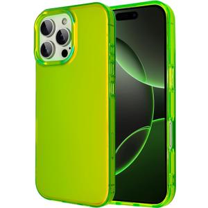 ZIYE Iridescent Case Designed for iPhone 16 Pro Cute Fluorescent Laser Design Soft TPU Bumper Hard PC Scratch-Resistant Shockproof Protective Phone Cover for Women Girls Men Green