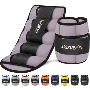 APEXUP 10lbs/ Pair Adjustable Ankle Weights for Women and Men, Modularized Leg Weight Straps for Yoga, Walking, Running, Aerobics, Gym, Physical Therapy (Pastel Purple)