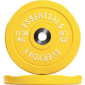 BalanceFrom Color Coded Olympic Bumper Plate Weight Plate, 25lbs
