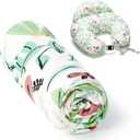 Momcozy Original Plus Size Nursing Pillow Cover, Fits All Breastfeeding Pillows, 100% Cotton Cover with Adjustable Waist Strap,Green Forest, Cover Only
