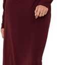 YOXUA Women Elegant Casual Long Sleeve Sexy Bodycon Lounge Temperament Crewneck Maxi Dress (Medium, Red)