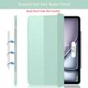 Soke Case for iPad Air 13 Inch (M3/M2) 2025/2024,iPad Pro 12.9 2022 2021(6th 5th Generation) - [Slim Trifold Stand + Auto Wake/Sleep],Protective Hard PC Back Cover (Mint Green)