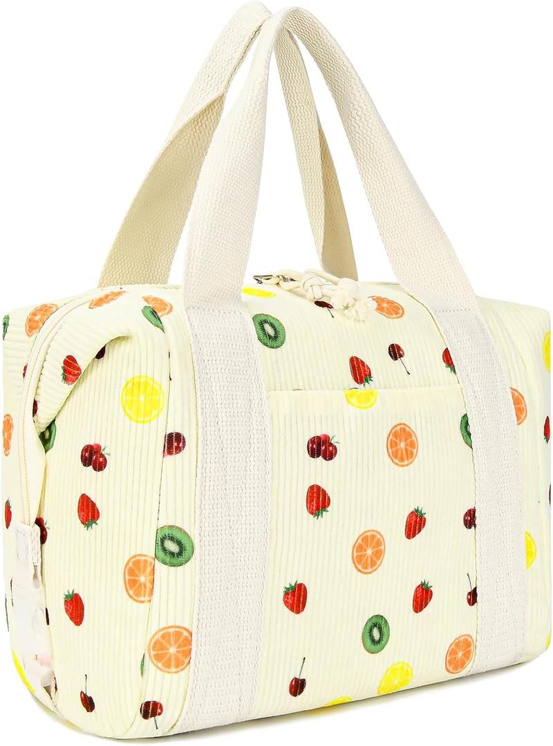 HowFly Lunch Box for Women Stylish Corduroy Insulated Lunch Bag for Men Adults Leakproof Reusable Lunchbox Large Capacity Lunch Boxes Cooler for Work, Travel, Picnic