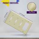 ENERLITES Combination Triple Toggle/Single Decorator Rocker Outlet Wall Plate, Standard Size 4-Gang Light Switch Cover (4.50" x 8.19"), Polycarbonate Thermoplastic, UL Listed881331-I, Ivory