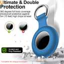 4 x 1|2|4Pack for Apple AirTag Holder,for Air Tag 2nd &1st Genaretion,Waterproof GPS Tracker Air Tag Keychain with Cover Anti-Scratch Silicone for Air-Tag Case for Pets,Kids,Luggages-Black+Blue+Green+Red
