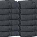 BOUTIQUO Ultra Soft Cotton Washcloths, Contains 12 Piece Face Cloths 12x12 inch, Ideal for Everyday use Face Towels, Compact & Lightweight Multi Purpose Washcloths - Charcoal Grey