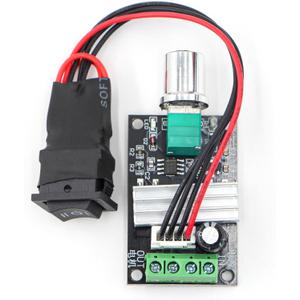 RioRand PWM DC Motor Speed Controller 6V-28V 3A Reversible Speed Regulator with Forward/Reverse Switch for Low Voltage Brushed DC Gear Motors, Hobby & Small Automation Projects