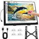 Zocelight A4 Light Pad for Diamond Art Kits for Adults,0.2" Ultra Thin Light Board with Stand and Clip for Diamond Painting Accessories,3 Levels Dimming Light Box for Drawing,Sketching,Animation
