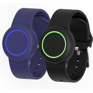 [2-Pack] Bracelet for AirTag 2nd Gen (2026) & 1st Gen, Hidden Holder for Air Tag Kids, [Full Protective Cover] [Adjustable] Anti Lost Wristband for Child, Boys, and Girls (Black+Dark Blue)