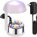 Halloween Mist Maker, Water Fountain Pond Mini Fog Machine Atomizer Air Humidifier, Ultrasonic Mist Maker Fogger Indoor Fountain, Mister Fogger with 12 LED Light and Waterproof Splash Guard