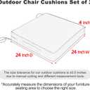 Favoyard Patio Chair Cushions 24 x 24 x 4 Inch Waterproof Outdoor Seat Cushions for Patio Furniture 3-Year Color Fastness Garden Sofa Couch Pads with Handle & Adjustable Straps Set of 2, Blue