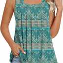 LONGYUAN Womens Tank Tops Summer Sleeveless Tunic Square Neck  (L)