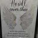 KREATIVE ARTS Angel Wings Scripture Wall Art 20x24 Inch Vertical Framed Canvas Religious Print with Bible Verse Christian Decor with Black Frame for Bedroom Living Room Prayer Space